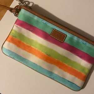 Multi colored Coach wristlet; gently used